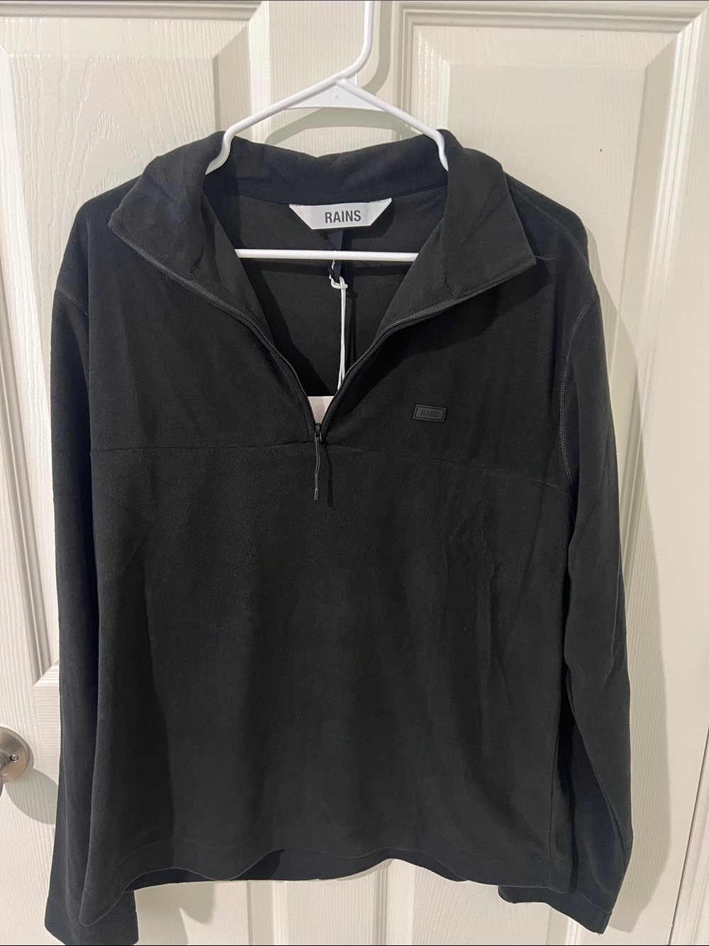 Rains Black Half-Zip Sweater Pullover
